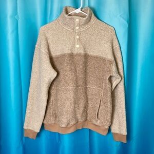 Outdoor Voices “MegaFleece” Unisex Quarter Snap Pullover. Wool Blend. Size XS/S.